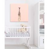 Indigo Safari Aeliana Baby Giraffe Canvas Art Canvas in Pink | 10 H x 10 W x 1.5 D in | Wayfair VVRE3801 42714774