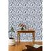 Ophelia & Co. Tuscola Removable Leave 6.25' L x 25" W Peel & Stick Wallpaper Roll Vinyl in Blue/Gray/White | 25 W in | Wayfair