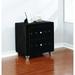 Mercer41 Guidry 2 Drawer Nightstand Wood/Upholstered in Black/Brown | 27.5 H x 26 W x 18 D in | Wayfair 703B287ABC044F8F9D302EB45C602502