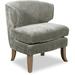 Barrel Chair - Tommy Hilfiger Swansea Wingback Barrel Chair w/ Distressed Wood Legs Velvet/Fabric in Gray | 30 H x 27.5 W x 28.75 D in | Wayfair