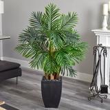 Bay Isle Home™ 44.5" Artificial Palm Tree in Planter Earthenware/Silk/Plastic | 60 H x 27 W x 27 D in | Wayfair AE934D96E7E94A9A970BDCBA205FB68B