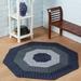 Blue/Gray 48 x 1 in Area Rug - August Grove® Maximilian Octagon Hand-Braided Area Rug - 4ft Rug Polypropylene | 48 W x 1 D in | Wayfair