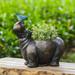 World Menagerie Handmade Hippo Statue Flowerpot Planter | 13 H x 12.2 W x 6.9 D in | Wayfair B13BA519508E49D69715D8879AD4372F