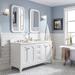 Alcott Hill® Queen 60" Sink Carrara Quartz Countertop Bath Vanity w/ Mirror Quartz Top in White | 34 H x 60 W x 22 D in | Wayfair