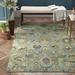 Blue/Green 96 x 0.32 in Area Rug - Charlton Home® Casper Hand-Tufted Wool Light Blue Floral Area Rug Wool | 96 W x 0.32 D in | Wayfair