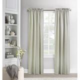 Canora Grey Teri Ticking Striped Room Darkening Thermal Rod Pocket Curtain Panels Metal in Green/Blue | 63 H in | Wayfair