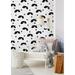 Harriet Bee Baisden Removable Cat Head 10' L x 25" W Peel & Stick Wallpaper Roll Vinyl in Black/Gray | 25 W in | Wayfair