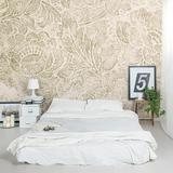 Wallums Wall Decor Vintage Fleur De Lis 8' x 144" 3 Piece Wall Mural Set Fabric in Brown/White | 144 W in | Wayfair 539465114-144x96