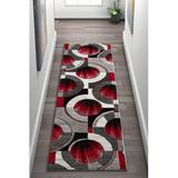 Gray/Red 24 x 0.5 in Area Rug - Well Woven Yolo Power Loom Red/Gray Rug, Polypropylene | 24 W x 0.5 D in | Wayfair 601002