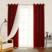 House of Hampton® Granados Traditional Solid Sheer Thermal Grommet Curtain Panels Polyester in Red | 52 H in | Wayfair WRLO6228 40724795
