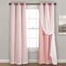 Lush Décor Grommet Sheer Panels with Insulated Blackout Lining Pink Set 38X84 - Lush Decor 16T002549