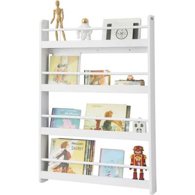 Sobuy - KMB08-W Kinderregal Bücherregal für Kinder Wandregal Hängeregal Aufbewahrungsregal mit 4 Image