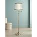 360 Lighting Westbury Ivory Linen and Brass Adjustable Swing Arm Floor Lamp