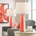 Color Plus Leo 29 1/2" Daring Orange Glass Table Lamps Set of 2