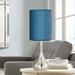 Possini Euro 23 1/2" Blue Faux Silk Nickel Droplet Modern Table Lamp