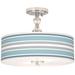 Multi Color Stripes Giclee 16" Wide Semi-Flush Ceiling Light