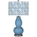 Color Plus Double Gourd 29 1/2" Gardenia Shade Secure Blue Table Lamp