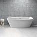 Streamline Bath 67" Streamline Freestanding Soaking Acrylic Bathtub w/ Drain & Bamboo Tray Acrylic | 24.8 H x 66.9 W in | Wayfair N541BGM