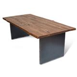 Foundry Select Beckwith Solid Wood Dining Table Wood/Metal in Black/Brown | 29.3 H x 70.8 W x 35.4 D in | Wayfair 4BF79B42B3DB496DAF7A991AB2312DC2