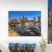East Urban Home Cityscape 'Boston Skyline at Dusk' Photograph Canvas/Metal in Blue/Brown/Gray | 30 H x 40 W x 1.5 D in | Wayfair