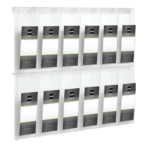 helit Wand-Prospekthalter »the placativ« 12 x DIN Lang transparent, 85.2x65.2x3.5 cm