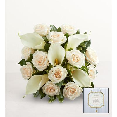 1-800-Flowers Flower Delivery White Rose & Calla Lily Bouquet For Sympathy Bouquet W/ Suncatcher