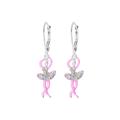 Chanteur Designs Girls' Earrings Pink/multi - Pink & Silvertone Ballerina Earrings