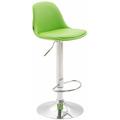 Tabouret de bar Kiel assise et dossier rembourrés similicuir Chrome Vert