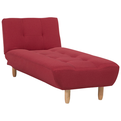 Chaiselongue Universal Rot Polsterbezug Holzfüße Minimalistisch