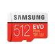 Samsung EVO Plus 512 GB microSDXC UHS-I U3 100 MB/s Full HD & 4K UHD Memory Card with Adapter (MB-MC512GA)