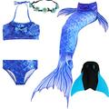 UniDesign Kids Mermaid Tail For Swimming With Monofin (11-12 Years, Blue)