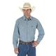 Wrangler Men's Western Long Sleeve Snap Washed Finish Work Shirt - Blue - 17.5-38