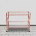 Mercer41 Lanier Rose Gold Metal Kitchen Bar Cart w/ Glass Shelves & X-Frame Glass/Metal in Pink/Yellow | 31.75 H x 38.75 W x 23.25 D in | Wayfair