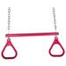 Swing Set Stuff Trapeze Bar & Rings w/ Uncoated Chain Plastic/Metal in Gray/Pink | 46 H x 21.5 W x 1 D in | Wayfair SSS-0246-PK