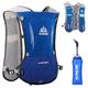 Azarxis Hydration Backpack 5L Running Vest Pack Runner Rucksack Lightweight for Men Women Youth Outdoor Cycling Trail Race Marathon Hiking Climbing (Blue - 5L Backpack + 600 mL TPU Soft Flask)