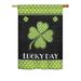 Breeze Decor Lucky Day Clover Spring 2-Sided Polyester 40 x 28 in. House Flag in Black/Green | 40 H x 28 W in | Wayfair