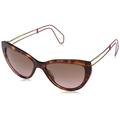 Miu Miu Women's 0MU12RS U6G5P1 55 Sunglasses, Brown (Havana/Pink Transparent/Violet)