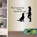 Winston Porter Dogs Do Speak Quote Girl & Dog Wall Decals Vinyl in Yellow | 22 H x 29 W in | Wayfair D545D143913E481681373EA300CDC646