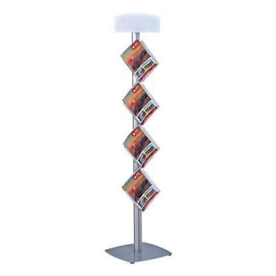 update displays Prospektregal »Variaton 70« 16x Din A4 Stahlblech silber, 45x192x3.3 cm