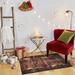 Brown;red 30" x 50" L Area Rug - The Holiday Aisle® Triplett Christmas Lights Brown Area Rug 30.0 x 0.41 in brown/red | 30" W X 50" L | Wayfair