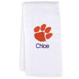 White Chad & Jake Clemson Tigers Personalized Burp Cloth