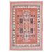 White 60 x 0.3 in Area Rug - World Menagerie Leiston Southwestern Hand Knotted Jute Pink/Charcoal Area Rug Jute & Sisal | 60 W x 0.3 D in | Wayfair