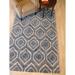 Blue/White 60 x 0.3 in Area Rug - World Menagerie Sandbach Geometric Handmade Tufted Ivory Outdoor Area Rug Viscose/ | 60 W x 0.3 D in | Wayfair