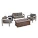 Orren Ellis Hovik 5 Piece Sofa Seating Group w/ Cushions Wood in Brown | 24.5 H x 56 W x 27.5 D in | Outdoor Furniture | Wayfair