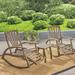 Bay Isle Home™ Maddox Solid Wood 2 - Person Seating Group Wood/Natural Hardwoods in Gray | Outdoor Furniture | Wayfair