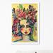 Dakota Fields Fashion '28743 Floral Goddess' Graphic Art Print Paper in Green/Red/Yellow | 26 H x 18 W x 0.5 D in | Wayfair