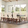 Three Posts™ Donnellson Extendable Rubberwood Solid Wood Dining Set Wood in Brown | 30 H in | Wayfair 0CF170FA48404855960DEC827EA6B021