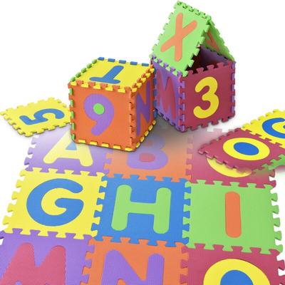 Kinder Puzzlematte Kim – bunt für Kleinkind – 36 Teile mit Buchstaben a-z & Zahlen 0-9 – ab 10