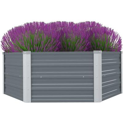Vidaxl - Hochbeet 129 x 129 x 46 cm Verzinkter Stahl Grau Image