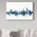 Wrought Studio™ 'Hallstatt Austria Teal Skyline' Graphic Art Print on Wrapped Canvas in Blue | 16 H x 24 W x 2 D in | Wayfair